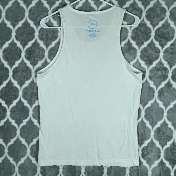 Coachella Music Festival Tank Top Unisex Size Small White Graphic Muscle Tee - Picture 3 of 8